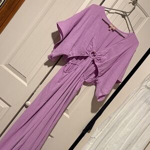 Show Me Your Mumu Lavender Maxi Dress - Knot Front Detail XL
